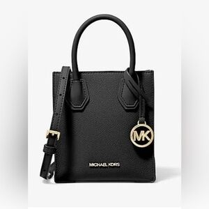 Authentic Michael Kors Mercer Extra Small Pebbled Leather Cross Body Hand Bag